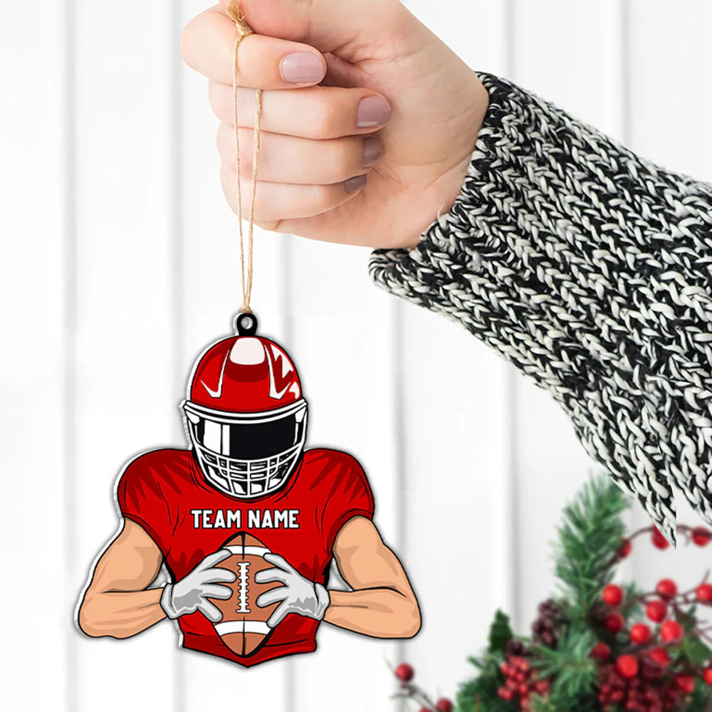 Custom Name And Number Ornament Gift For Football Player Football Lovers