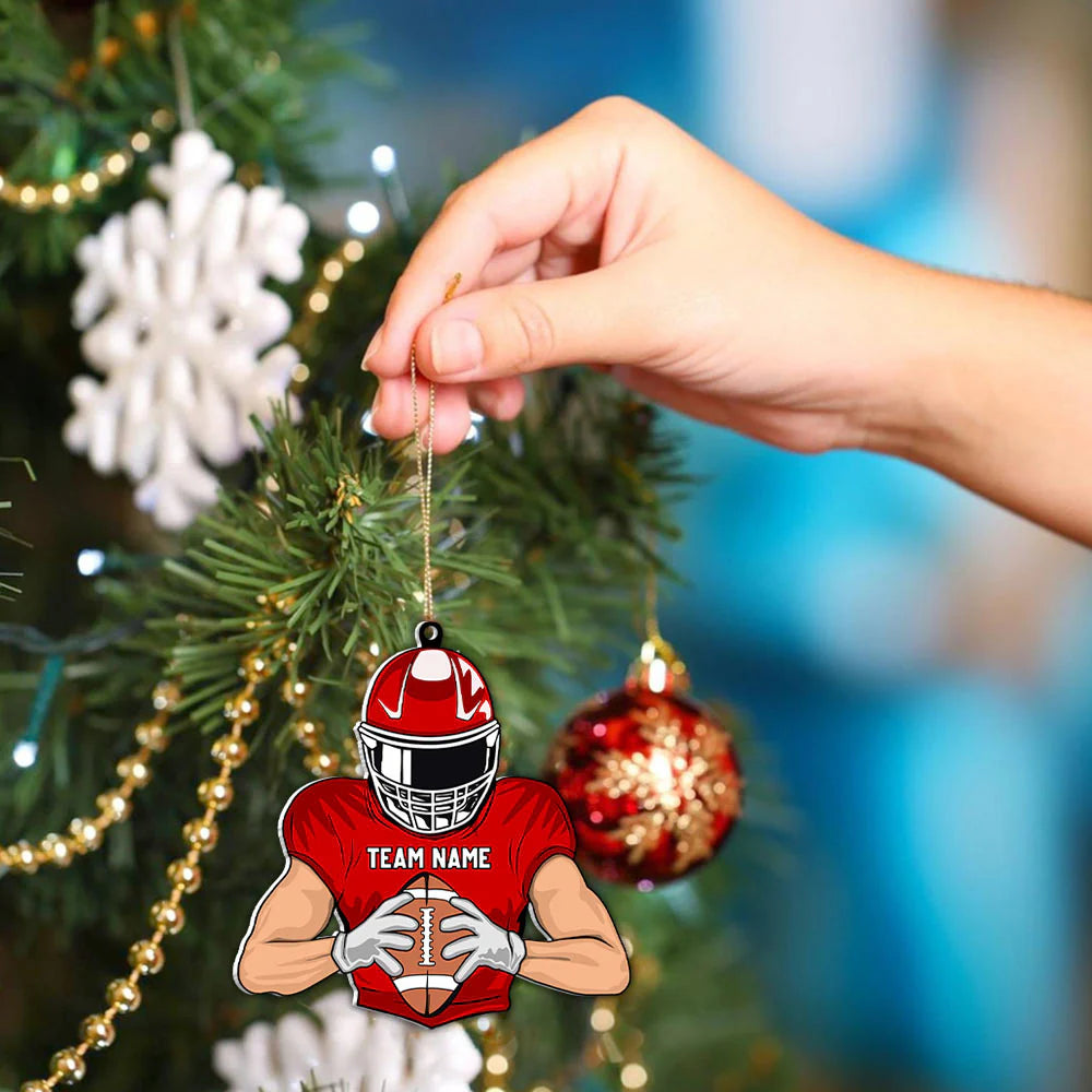 Custom Name And Number Ornament Gift For Football Player Football Lovers