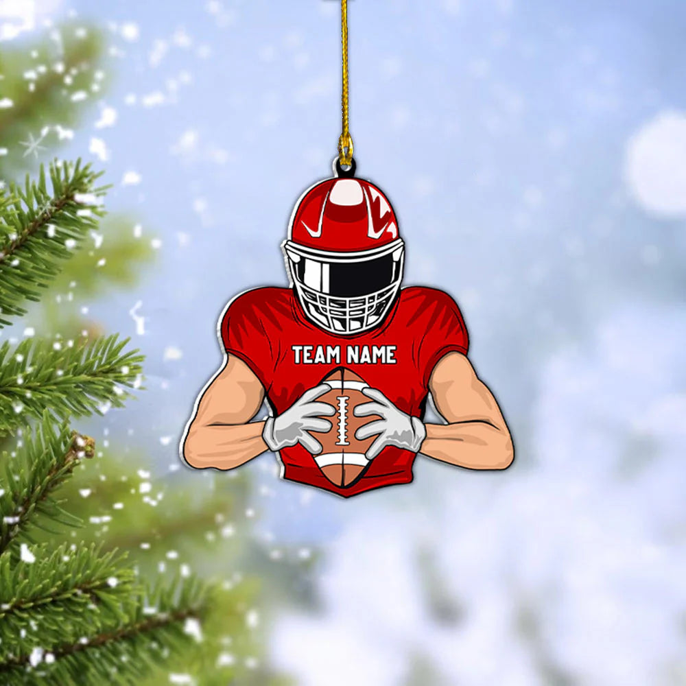Custom Name And Number Ornament Gift For Football Player Football Lovers