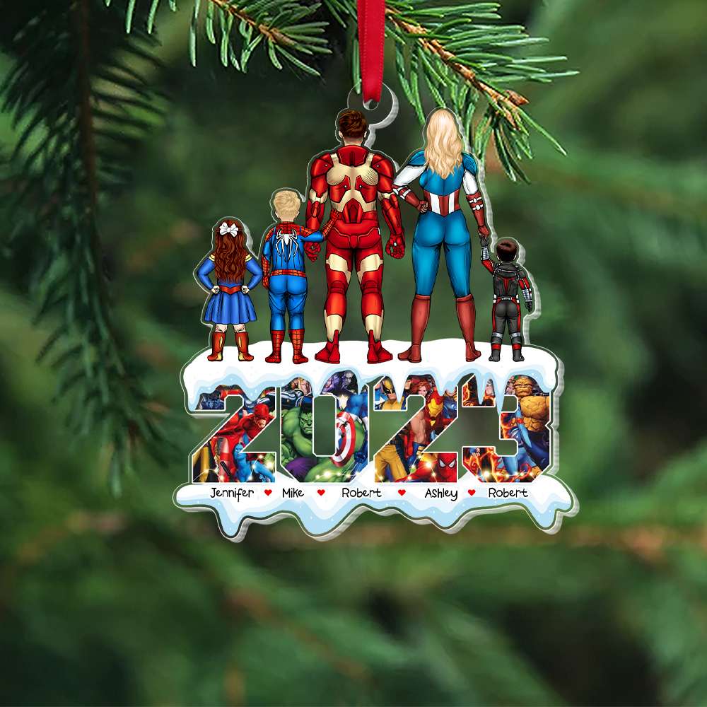 Gift For Family, Personalized Acrylic Ornament, Super Family Ornament, Christmas Gift 01NAHN151123TM