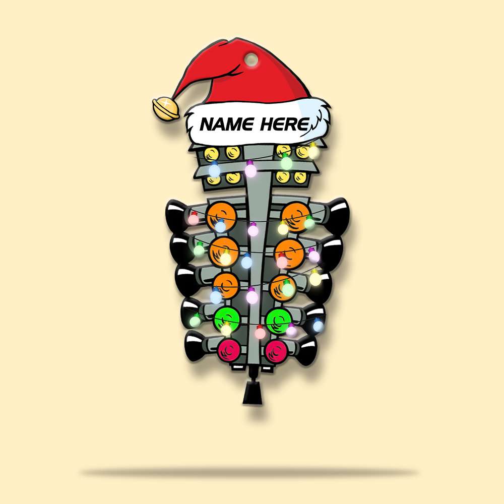 Custom Name Gifts Car Racer Ornament Drag Strip Tree With Christmas Light 3bhlh0110