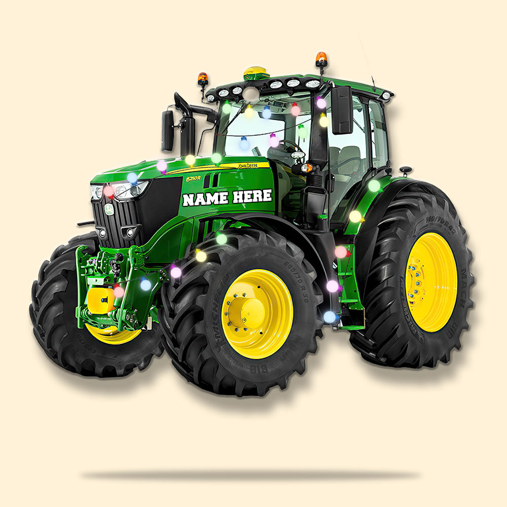 Custom Name Gifts For Farmer Ornament Green Tractor With Christmas Light 4ntlh0210