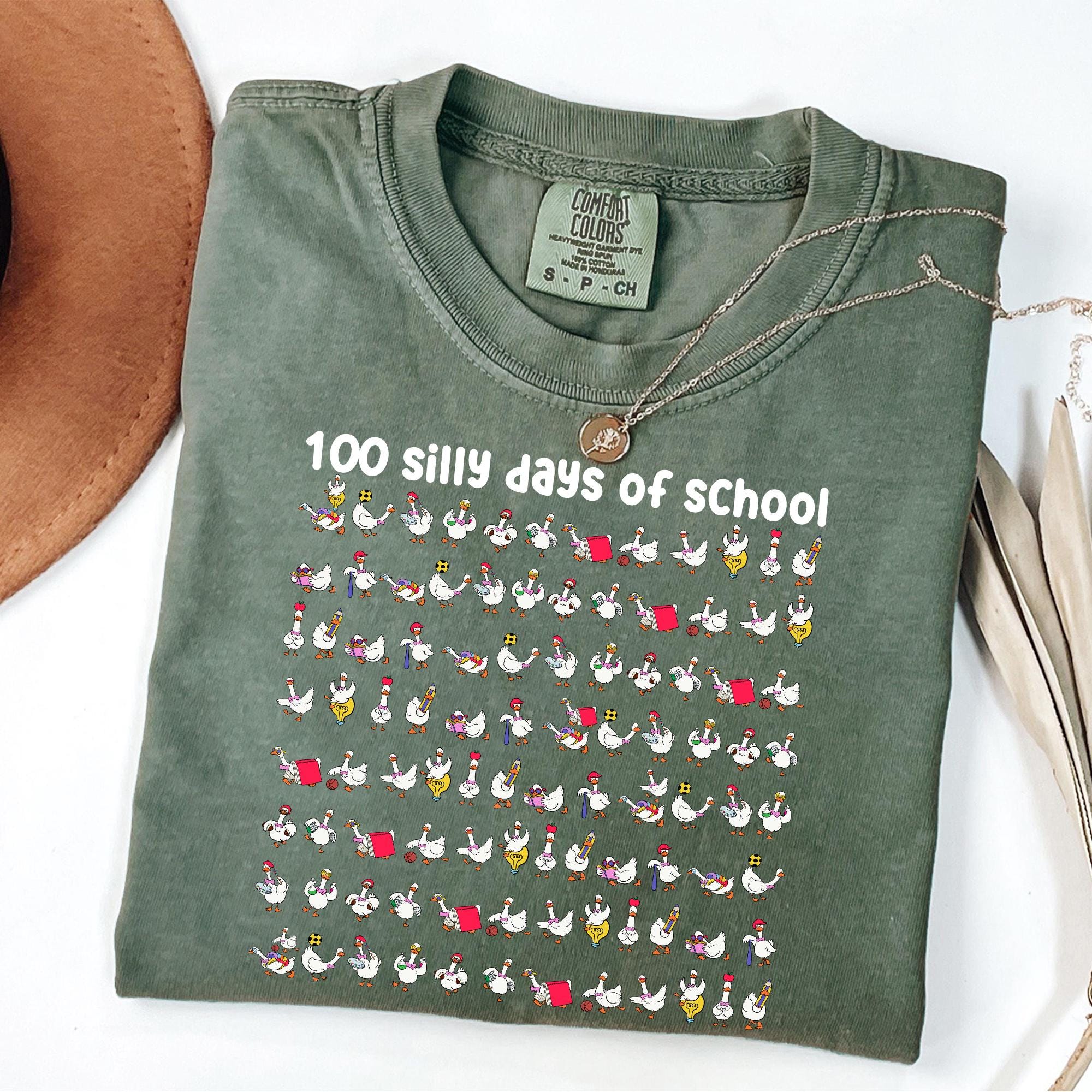 100 Days of School Goose Teacher Shirt • Cute Classroom Teacher Tee • Funny 100th Day Activities Top • Comfort Colors 100 Days Shirt