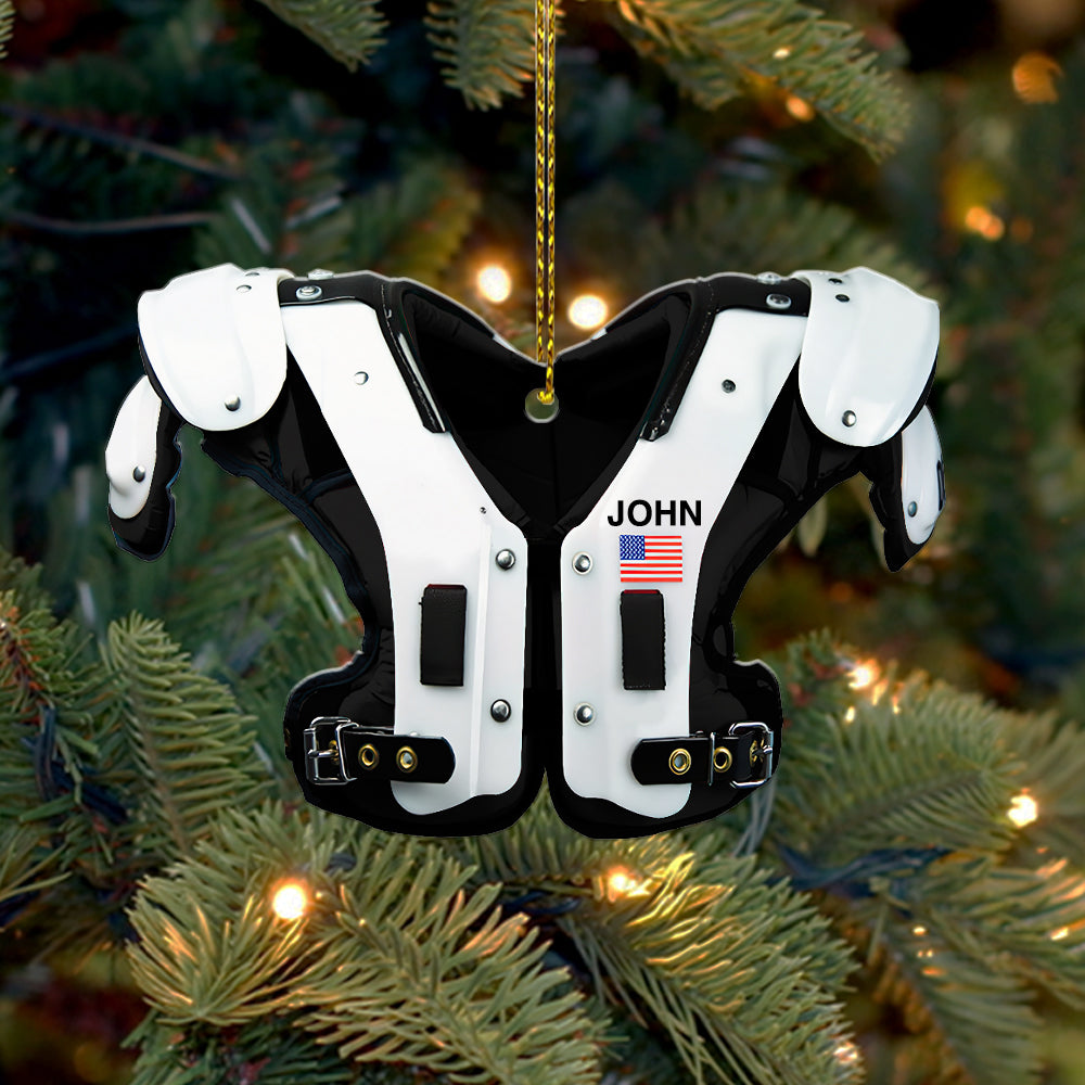 American Football Shoulder Pads - Personalized Christmas Ornament