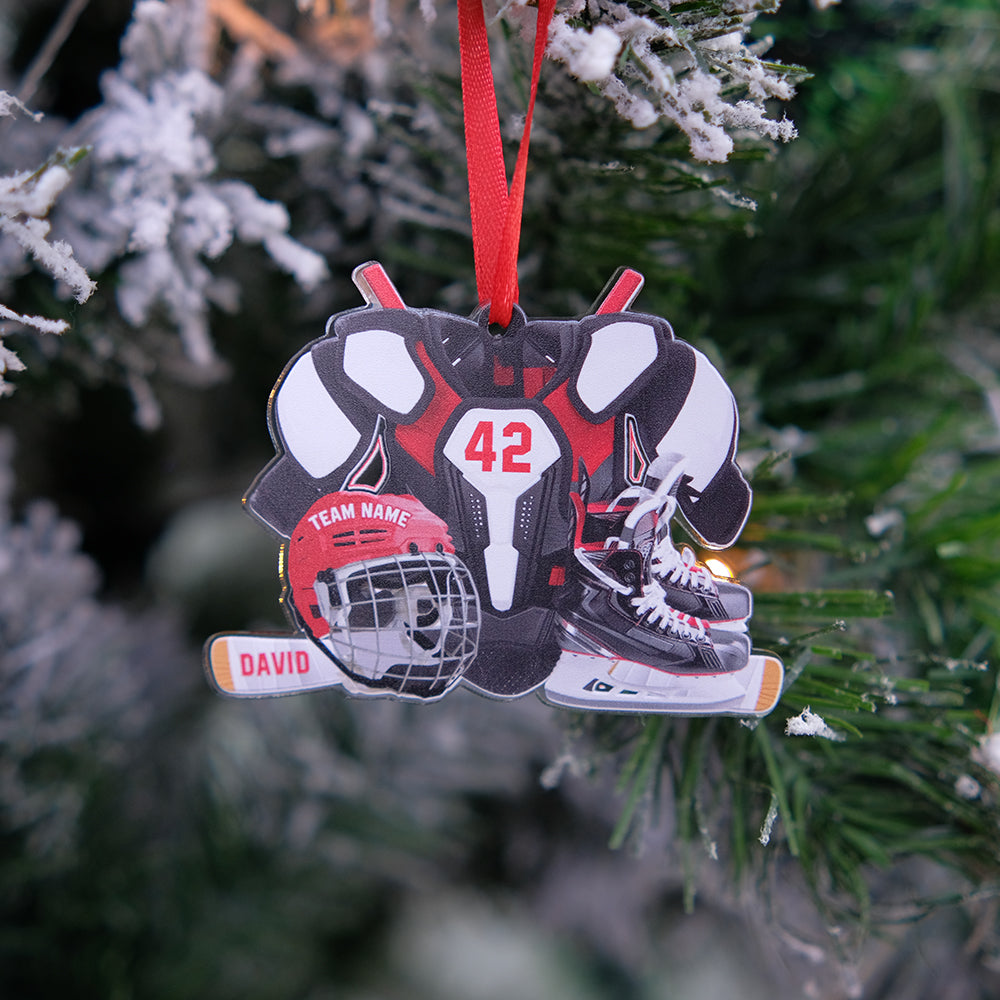 Hockey Gear Ornament - Personalized Gifts for Hockey Players