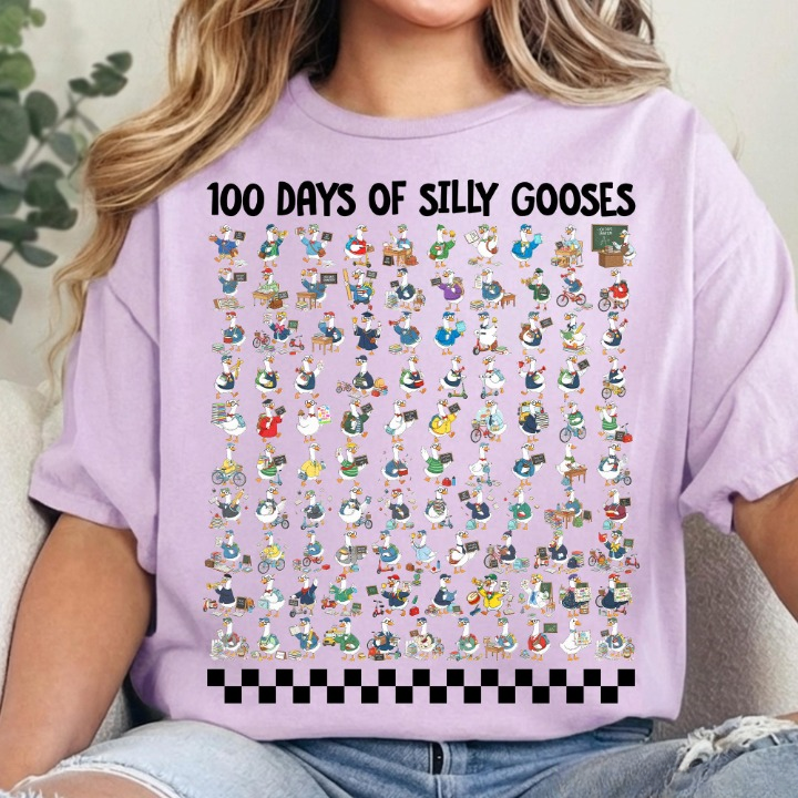 100 Days Of Silly Gooses, Funny 100th Day Of School , Gift For Teacher , Goose Lover , 100 Days Of School Ducks