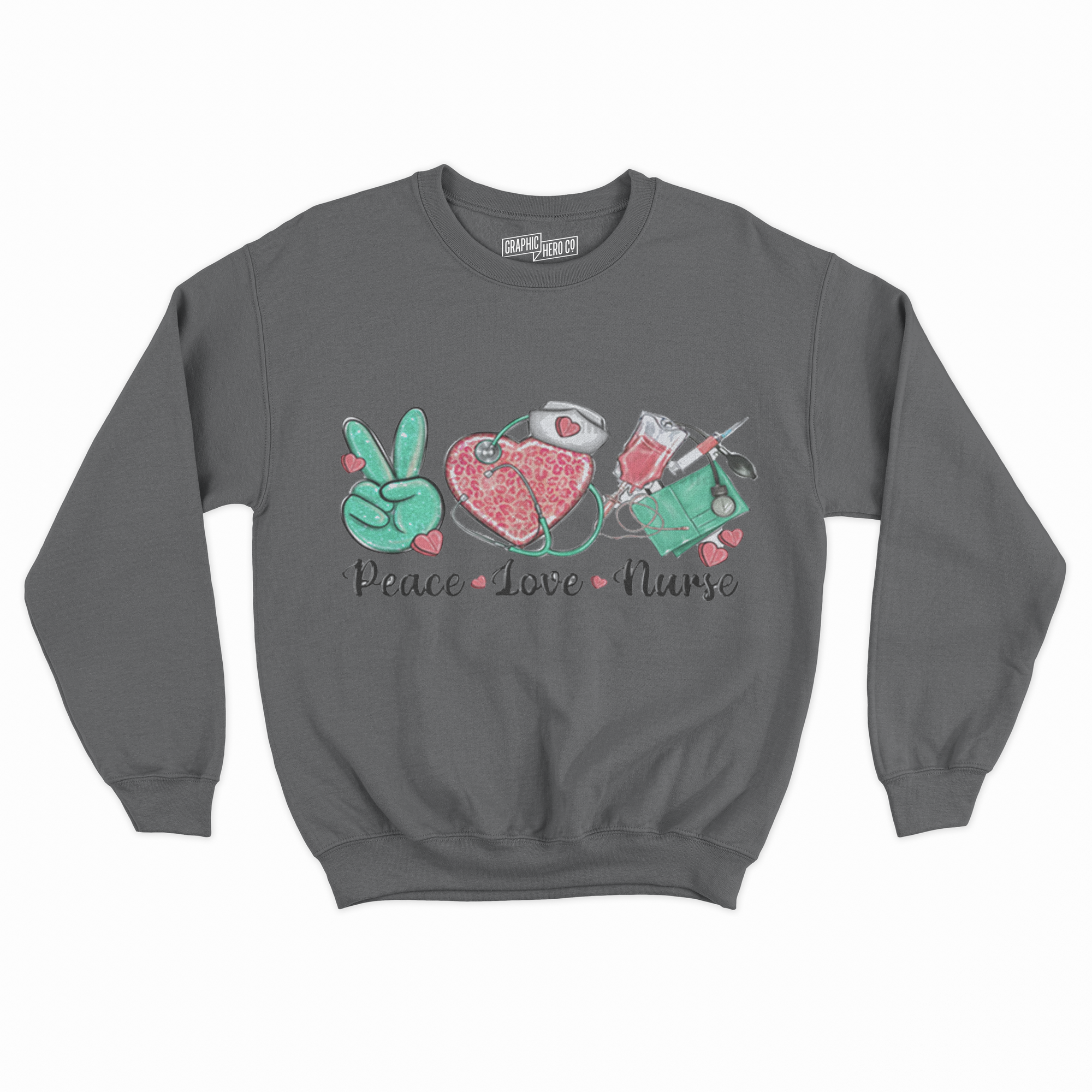 PresentsPrints, Peace love Nurse Sweatshirt, Nurse life sweatshirt