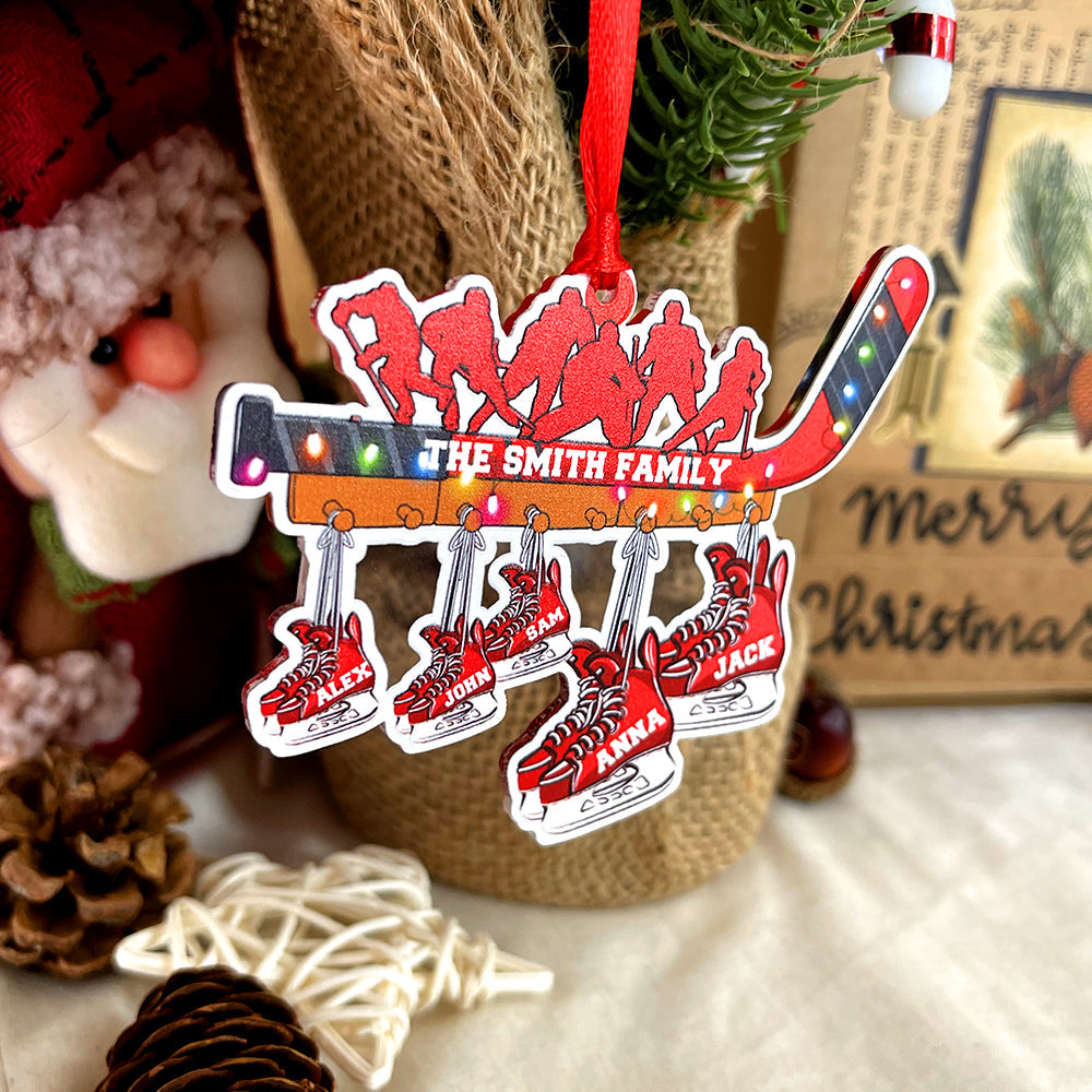 Hockey Family Ornament - Roller Skates Family - Personalized Gifts for Hockey Lovers