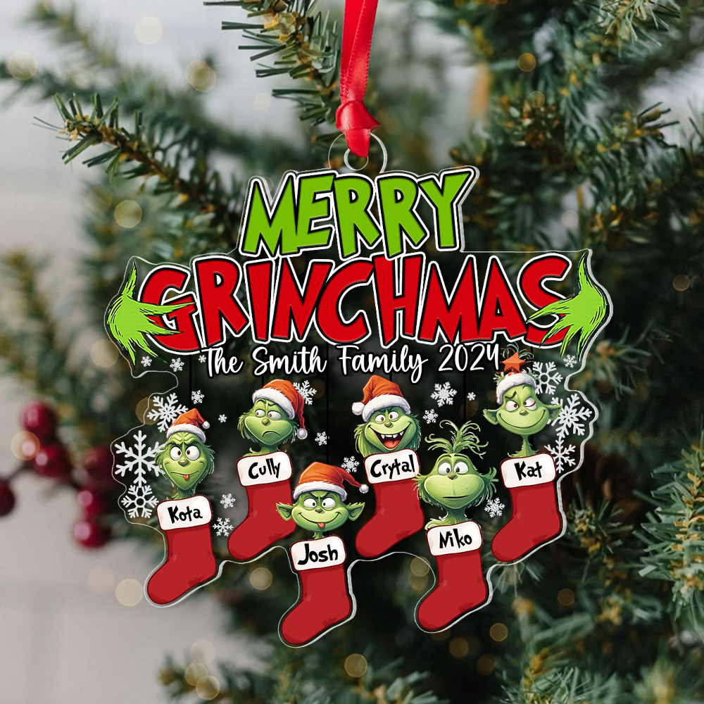 Merry Monster Family Personalized Socks Ornament