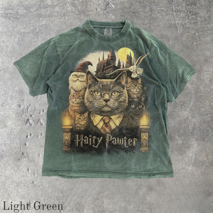 Hairy Pawter Vintage 90s Graphic Shirt, Retro Funny Cat Comfort Colors® Shirt, Cat Wizard Fantasy Shirt, Wizarding School Tee, Reader Gift