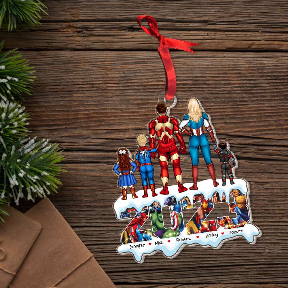 Gift For Family, Personalized Acrylic Ornament, Super Family Ornament, Christmas Gift 01NAHN151123TM