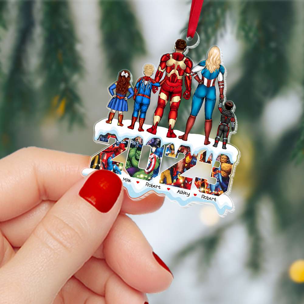 Gift For Family, Personalized Acrylic Ornament, Super Family Ornament, Christmas Gift 01NAHN151123TM