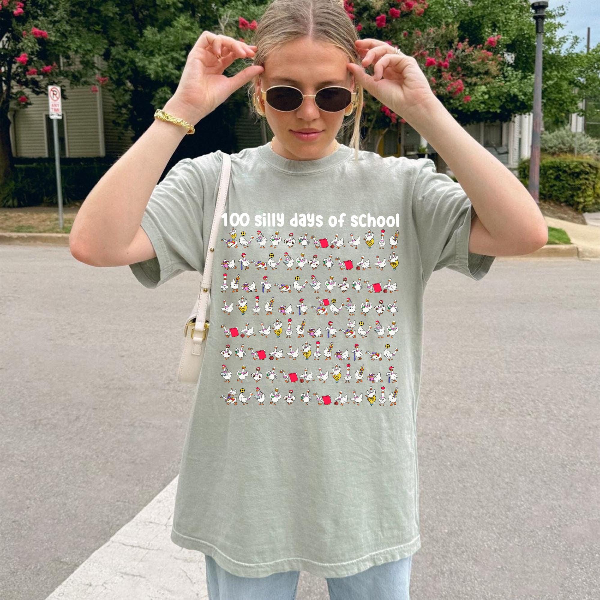 100 Days of School Goose Teacher Shirt • Cute Classroom Teacher Tee • Funny 100th Day Activities Top • Comfort Colors 100 Days Shirt