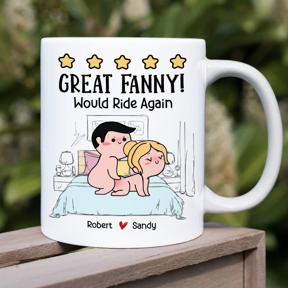 Great Fanny, Would Ride Again, Personalized Mug, Funny Gift For Couple