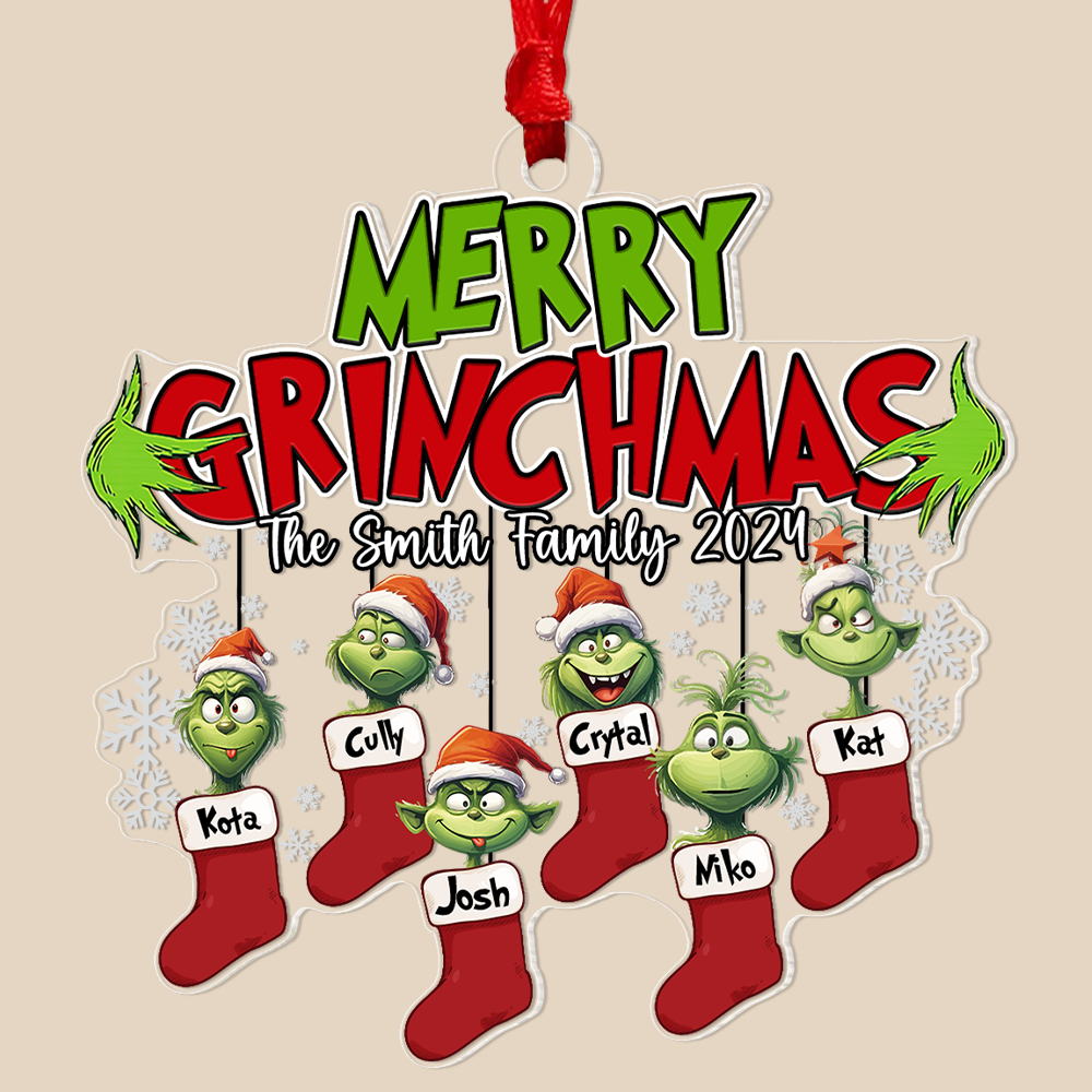Merry Monster Family Personalized Socks Ornament