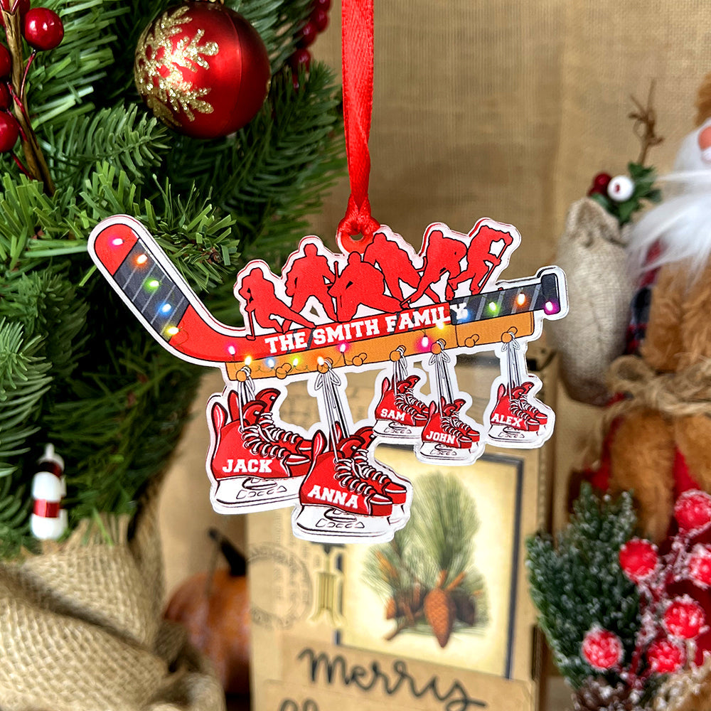 Hockey Family Ornament - Roller Skates Family - Personalized Gifts for Hockey Lovers
