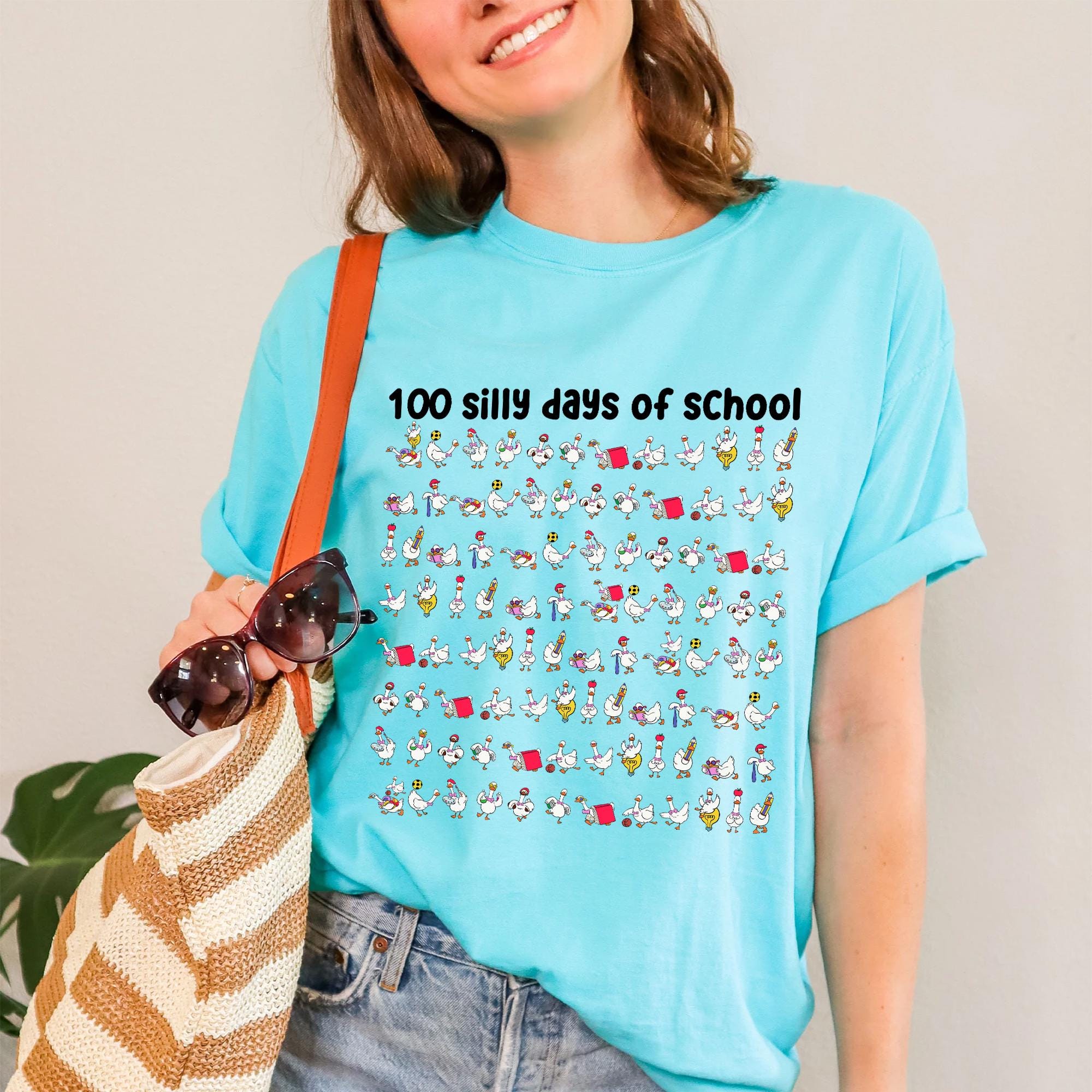 100 Days of School Goose Teacher Shirt • Cute Classroom Teacher Tee • Funny 100th Day Activities Top • Comfort Colors 100 Days Shirt