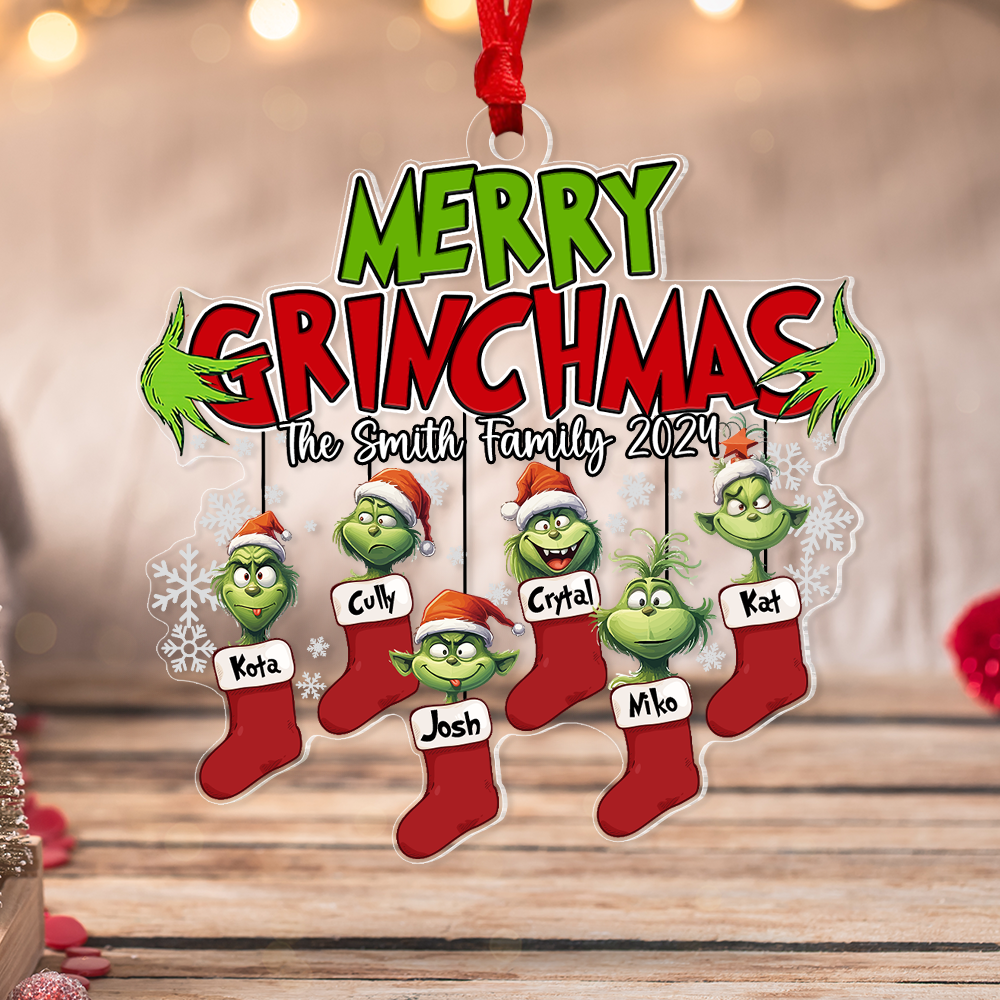 Merry Monster Family Personalized Socks Ornament