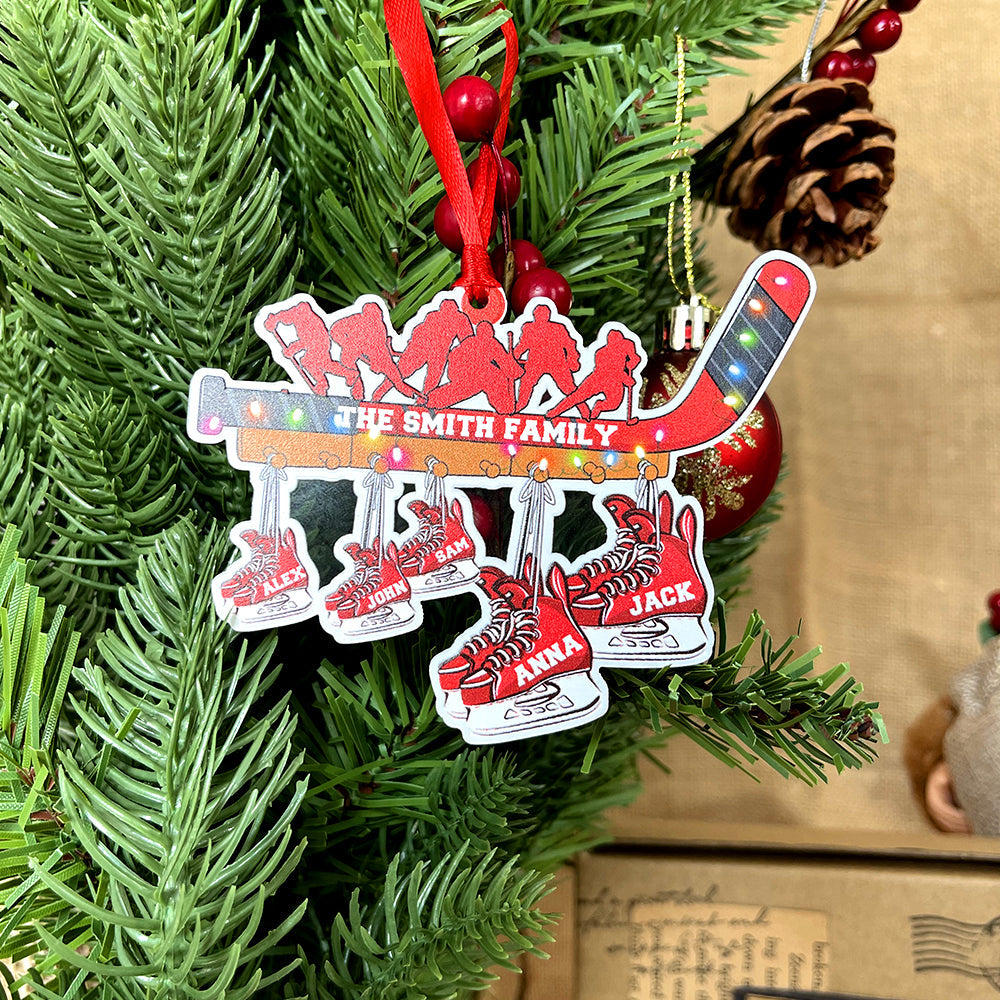 Hockey Family Ornament - Roller Skates Family - Personalized Gifts for Hockey Lovers