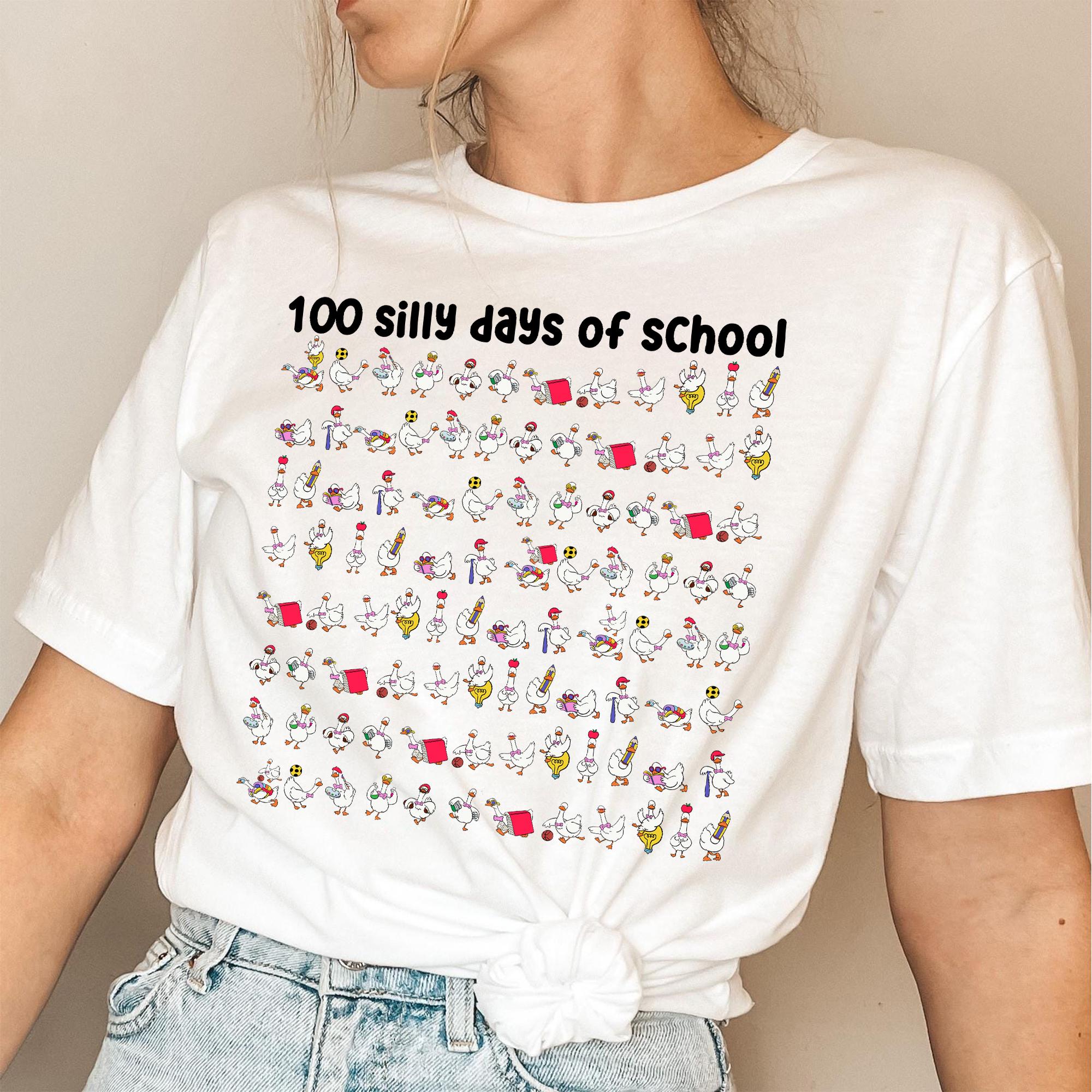 100 Days of School Goose Teacher Shirt • Cute Classroom Teacher Tee • Funny 100th Day Activities Top • Comfort Colors 100 Days Shirt