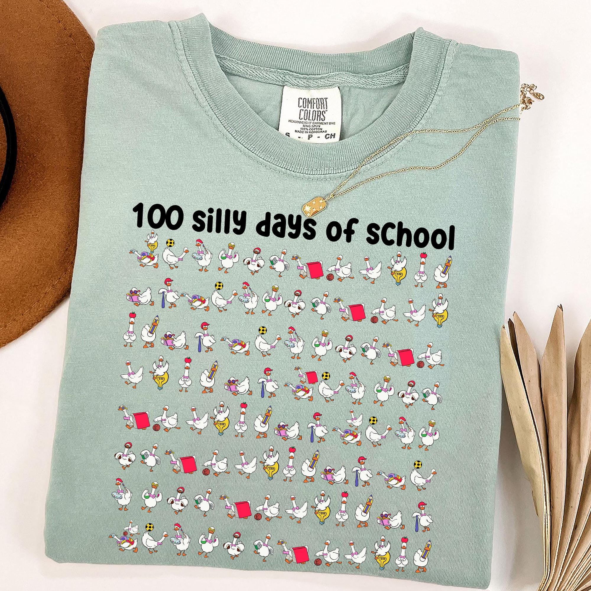 100 Days of School Goose Teacher Shirt • Cute Classroom Teacher Tee • Funny 100th Day Activities Top • Comfort Colors 100 Days Shirt