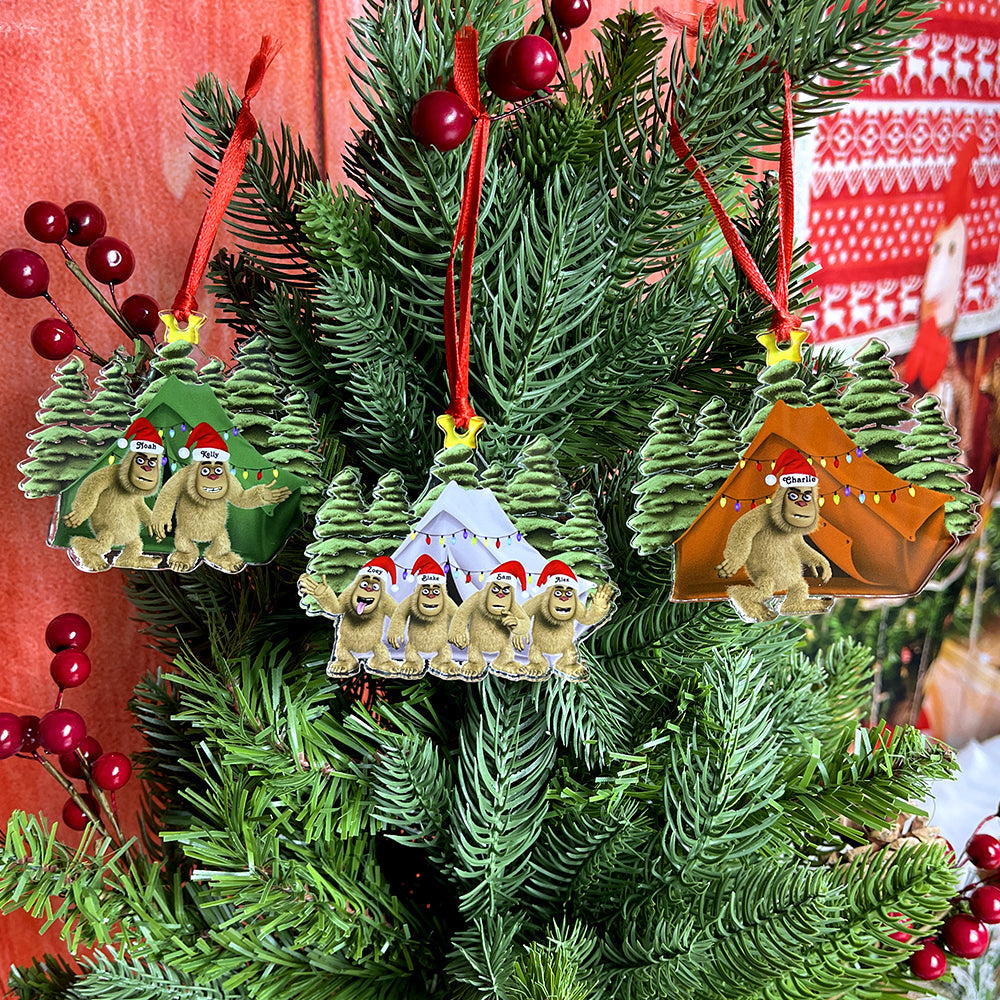Bigfoot Family Christmas Ornament - Personalized Gifts For Camping Family