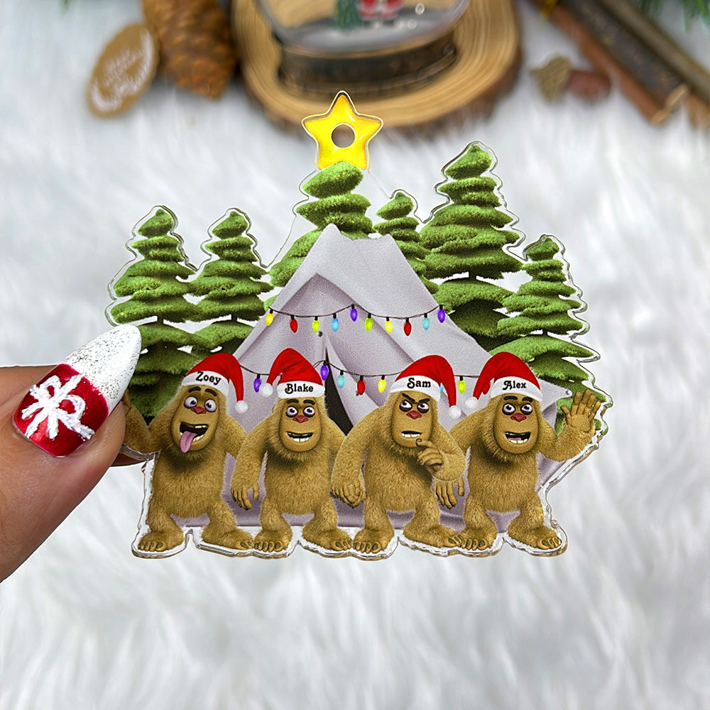 Bigfoot Family Christmas Ornament - Personalized Gifts For Camping Family