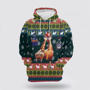 Cat Hanging On Christmas Tree All Over Print 3D Hoodie For Men And Women, Christmas Cat