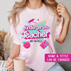 PresentsPrints, Custom Name and title Teacher T-Shirt Back To School tShirts, Teacher 90s Shirt Retro Colorful First Day of School