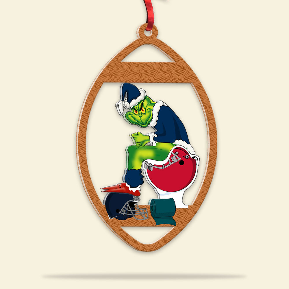Funny American Football Toilet Ornament With Custom Football Team Logo For Football Fans