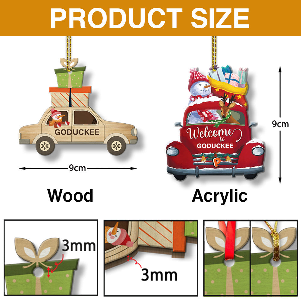 Custom Name Gifts Car Racer Ornament Drag Strip Tree With Christmas Light 3bhlh0110