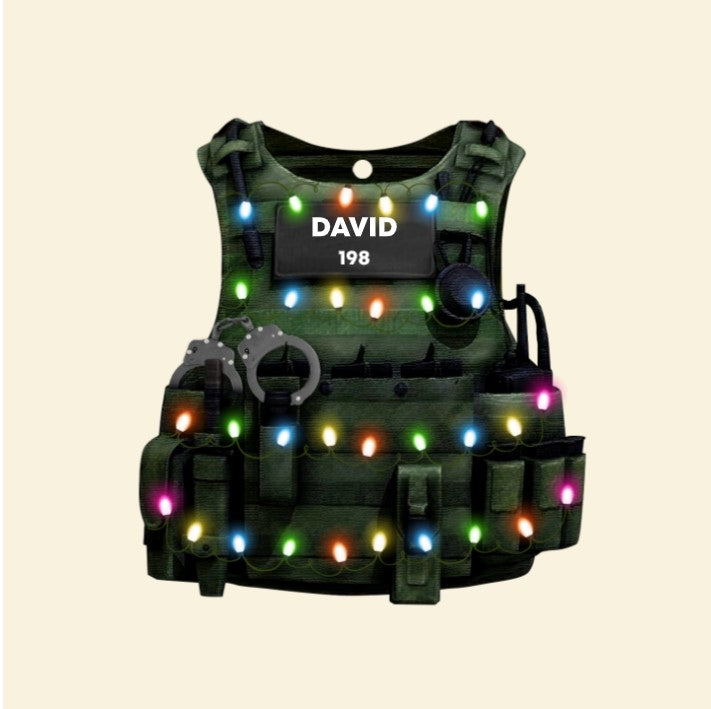 Police Bulletproof Vest Christmas -Personalized Christmas Ornament - Gift for Police