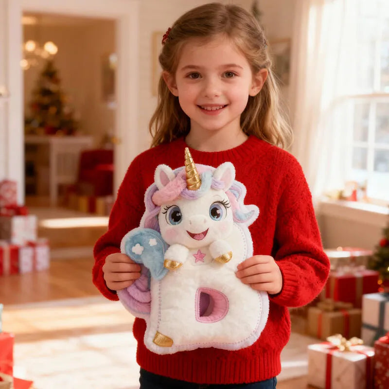 Personalized Letter-Shaped Unicorn Pillow Christmas Gift for Baby