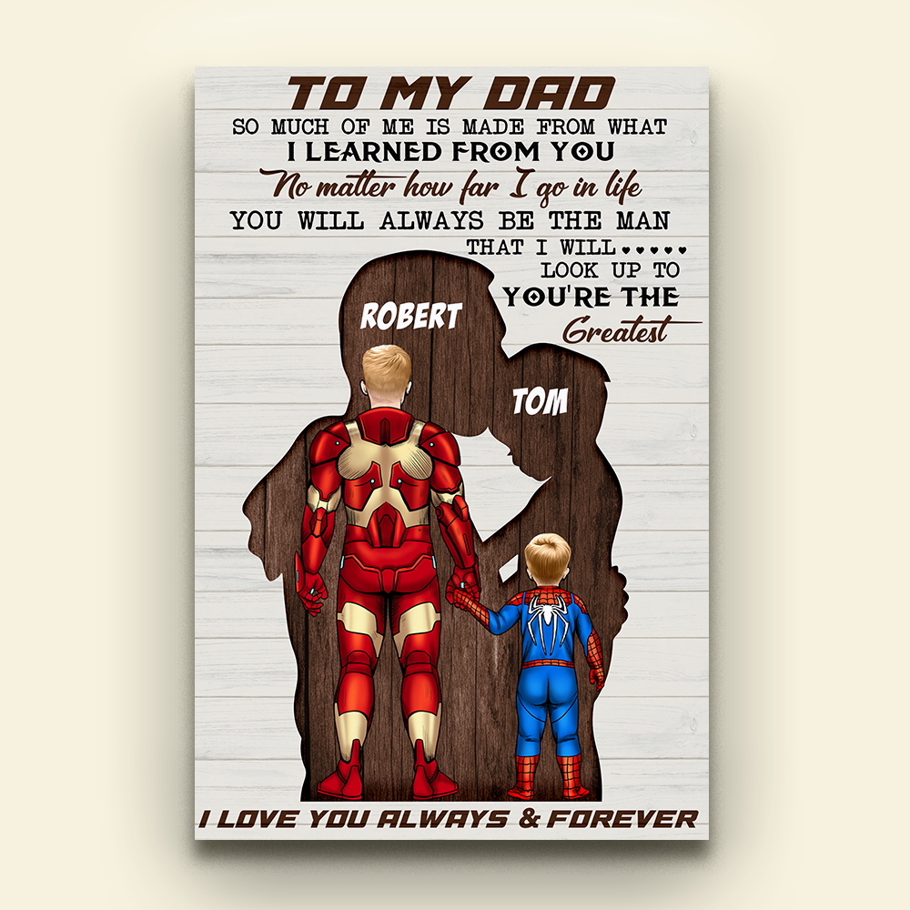 To My Dad You're The Greatest Personalized Father Canvas Print