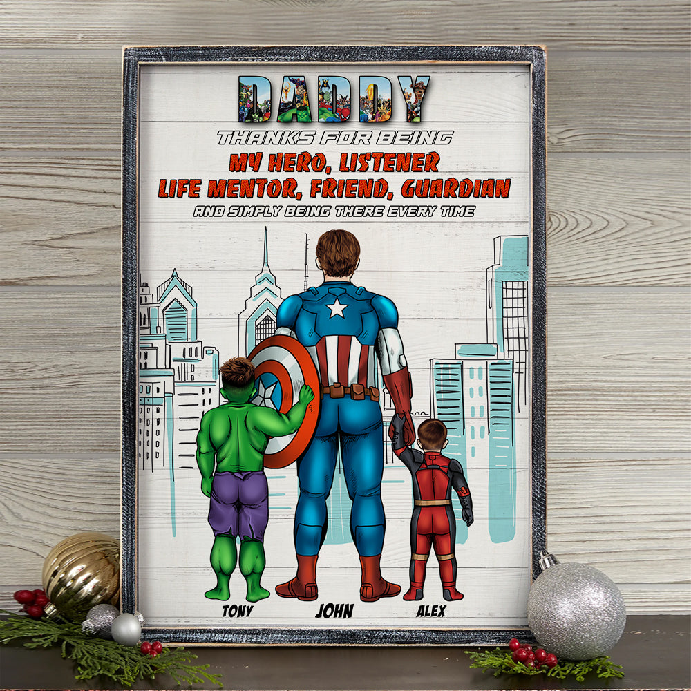 Mommy Daddy Thanks For Being My Hero Listener Life Mentor Friend Guardian And Simply Being There Every Time, Dad Mom Poster Canvas