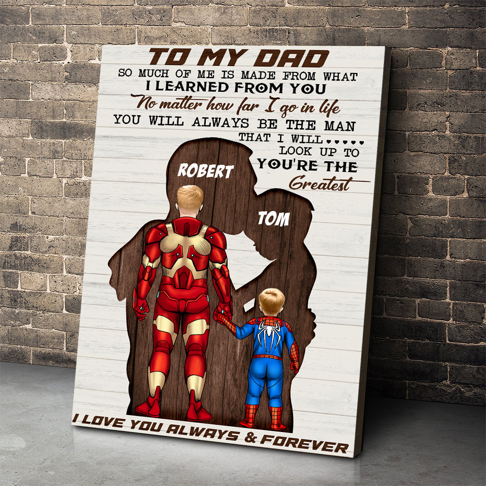 To My Dad You're The Greatest Personalized Father Canvas Print