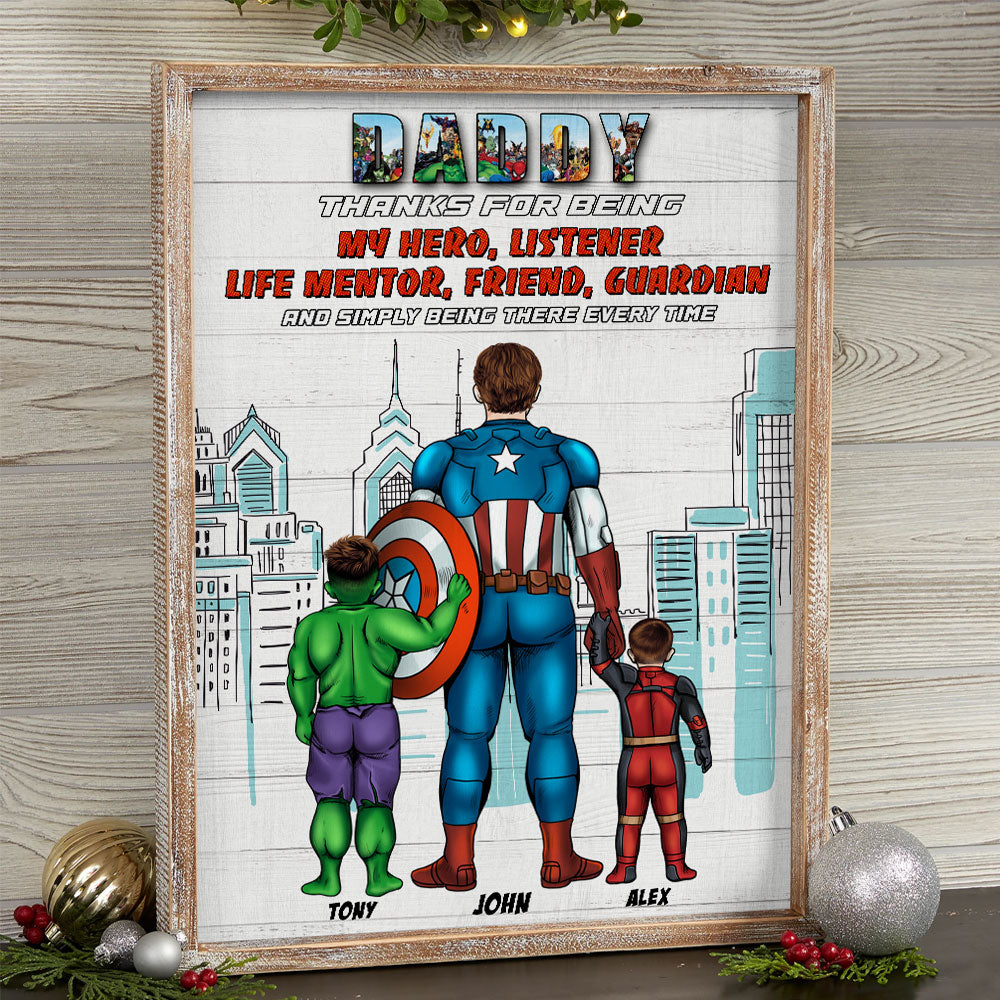 Mommy Daddy Thanks For Being My Hero Listener Life Mentor Friend Guardian And Simply Being There Every Time, Dad Mom Poster Canvas