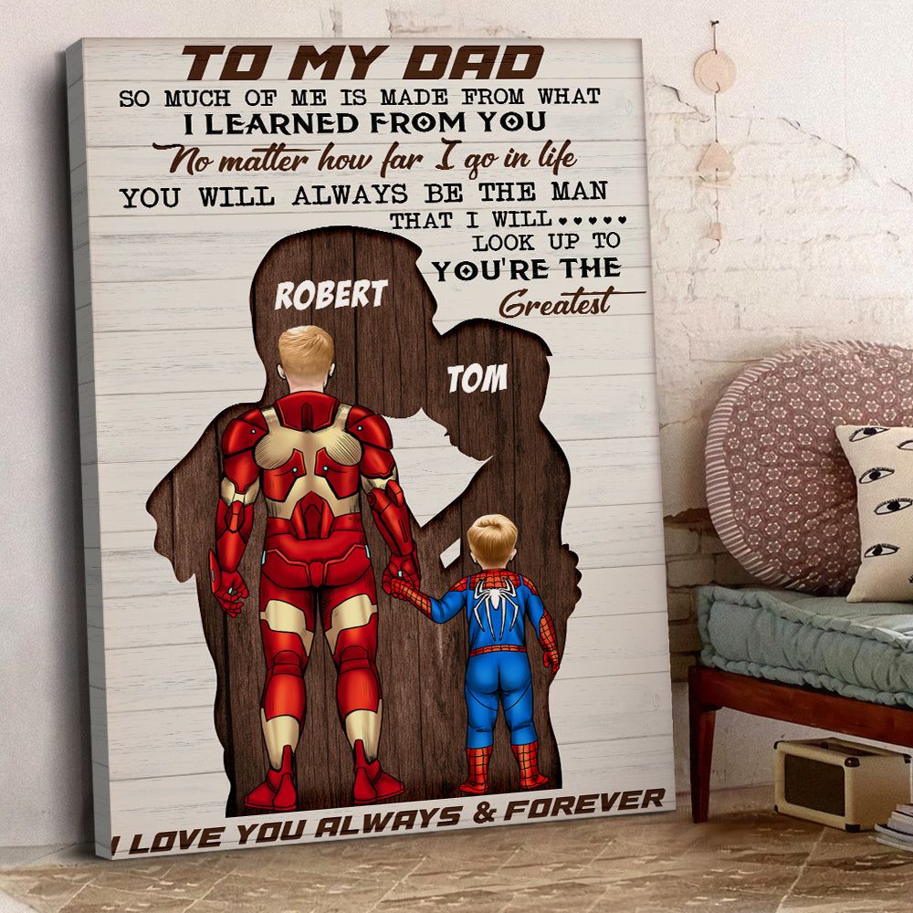 To My Dad You're The Greatest Personalized Father Canvas Print