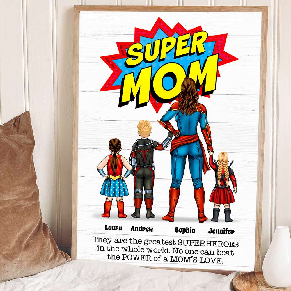 Super Mom Canvas Prints - Personalized Gifts For Mother's Day 04HUDT010323TM