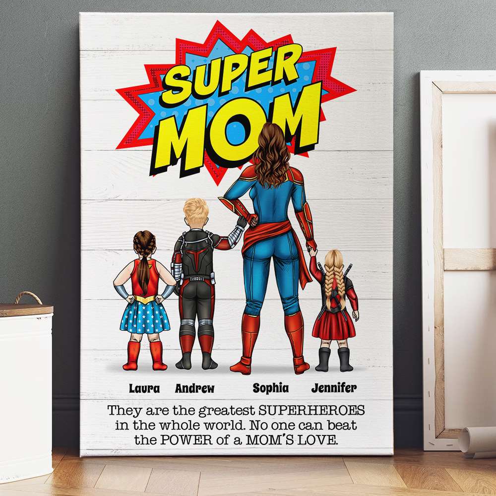 Personalized Gifts For Dad Canvas Poster No One Can Beat Super Dad Father's Day Gifts