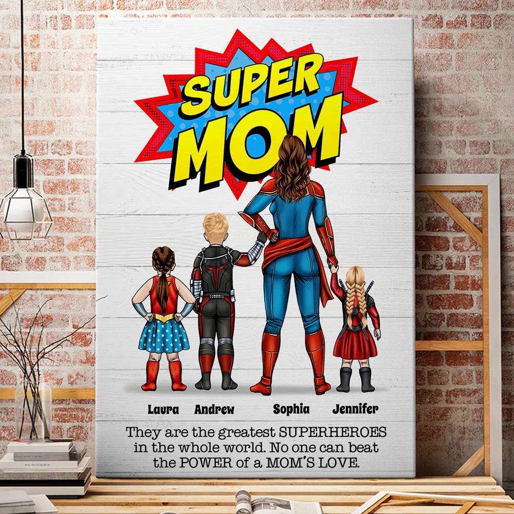 Personalized Gifts For Dad Canvas Poster No One Can Beat Super Dad Father's Day Gifts