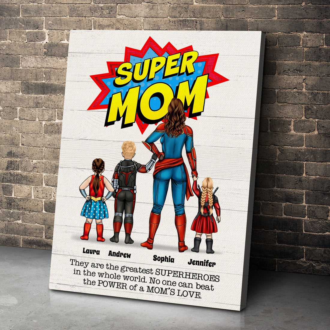 Personalized Gifts For Dad Canvas Poster No One Can Beat Super Dad Father's Day Gifts