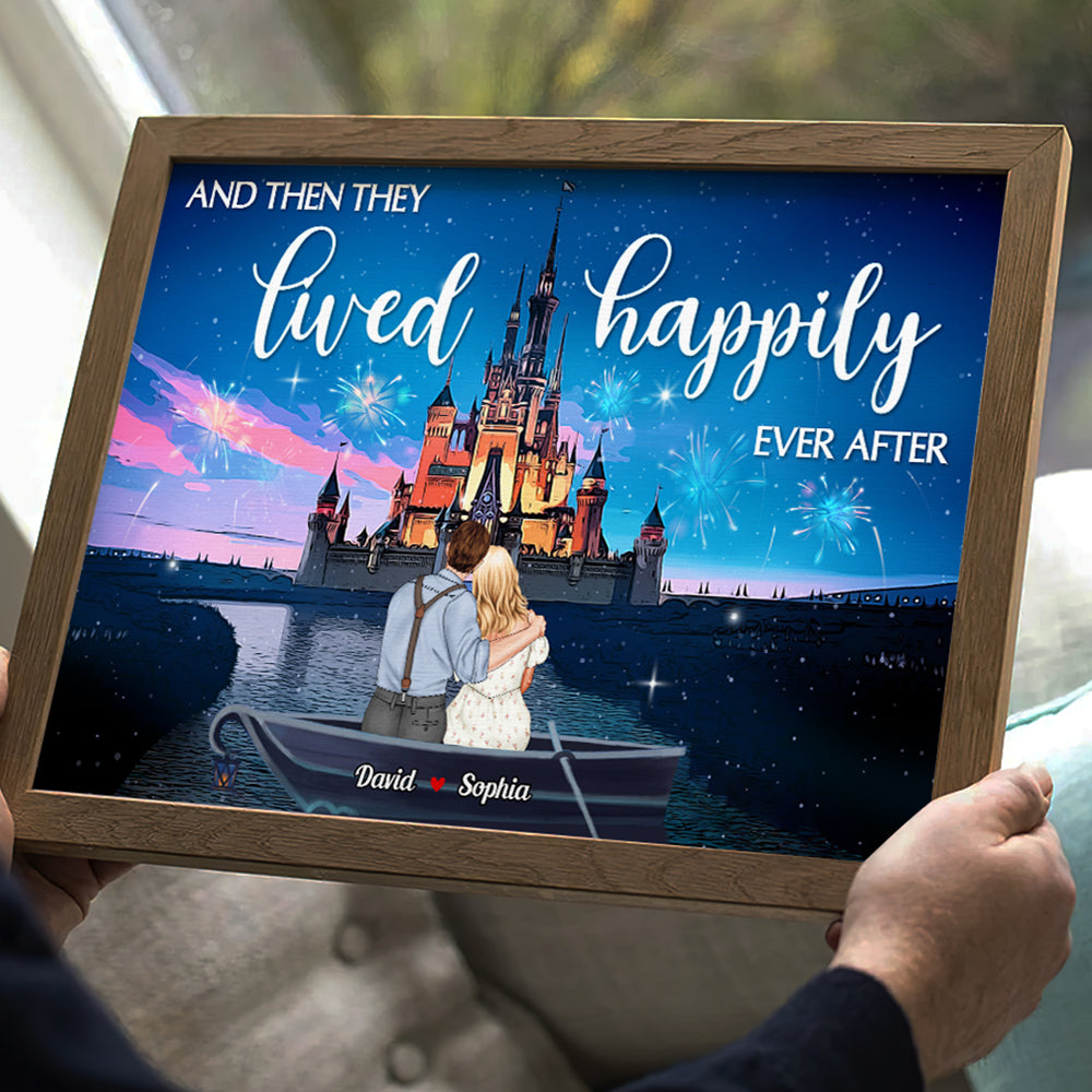 Happily Ever After - Dreaming Couple Canvas, Personalized Canvas Poster - Anniversary, Valentine's Day Gifts For Couple