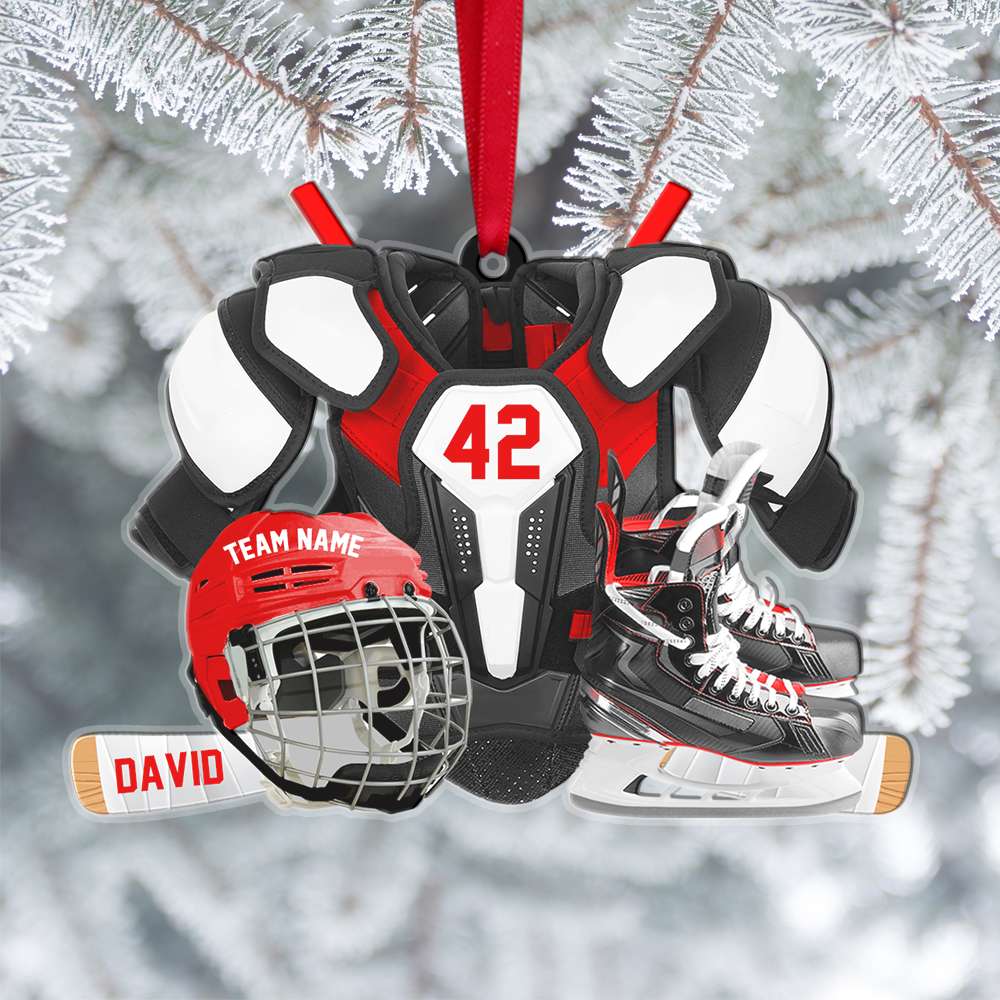 Hockey Gear Ornament - Personalized Gifts for Hockey Players