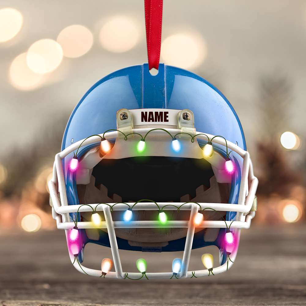 American Football Helmet - Personalized Christmas Ornament - Gift For American Football Lovers