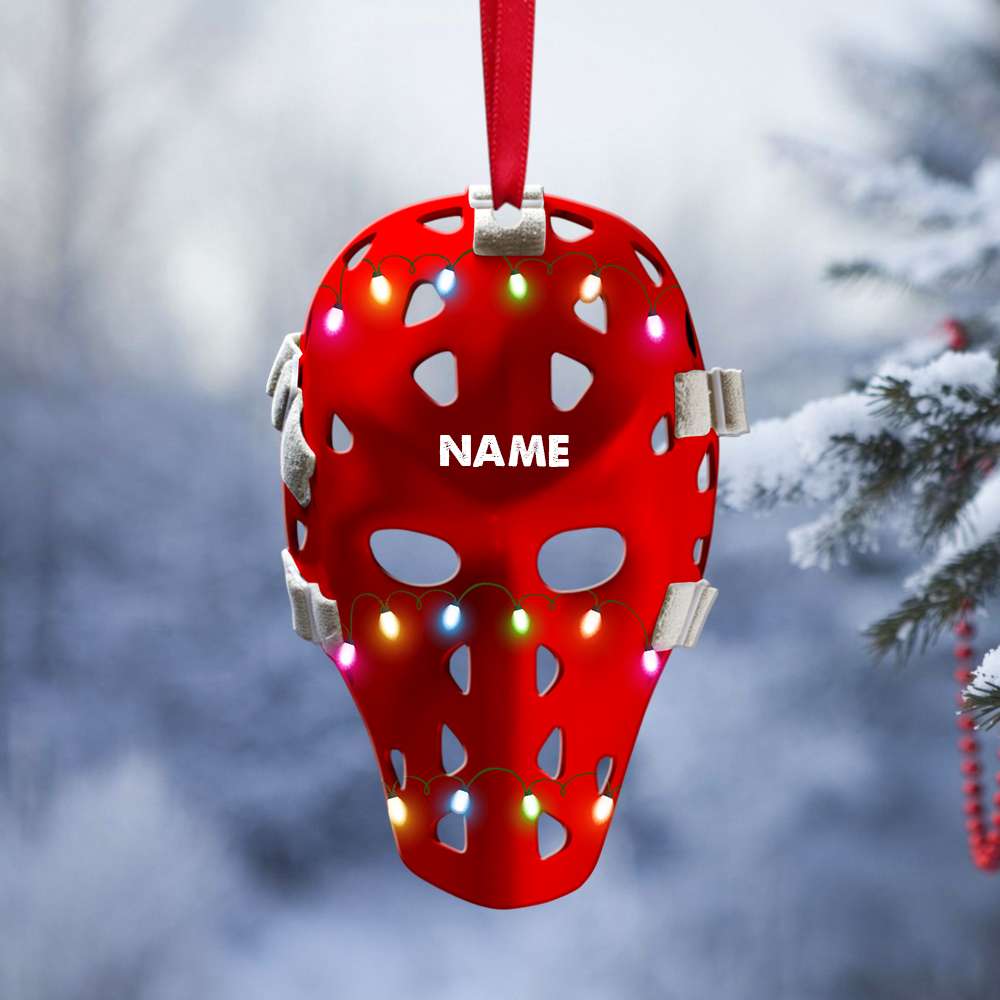 Hockey Helmet Ornament - Personalized Christmas Gifts For Hockey Lovers