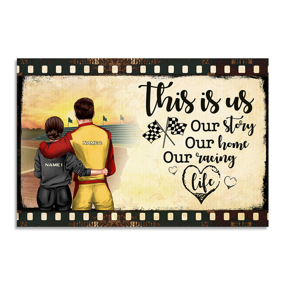 Personalized Racing Couple - Film Frame Canvas Prints - This Is Us, Our Story, Our Home, Our Racing Life dtracing2104