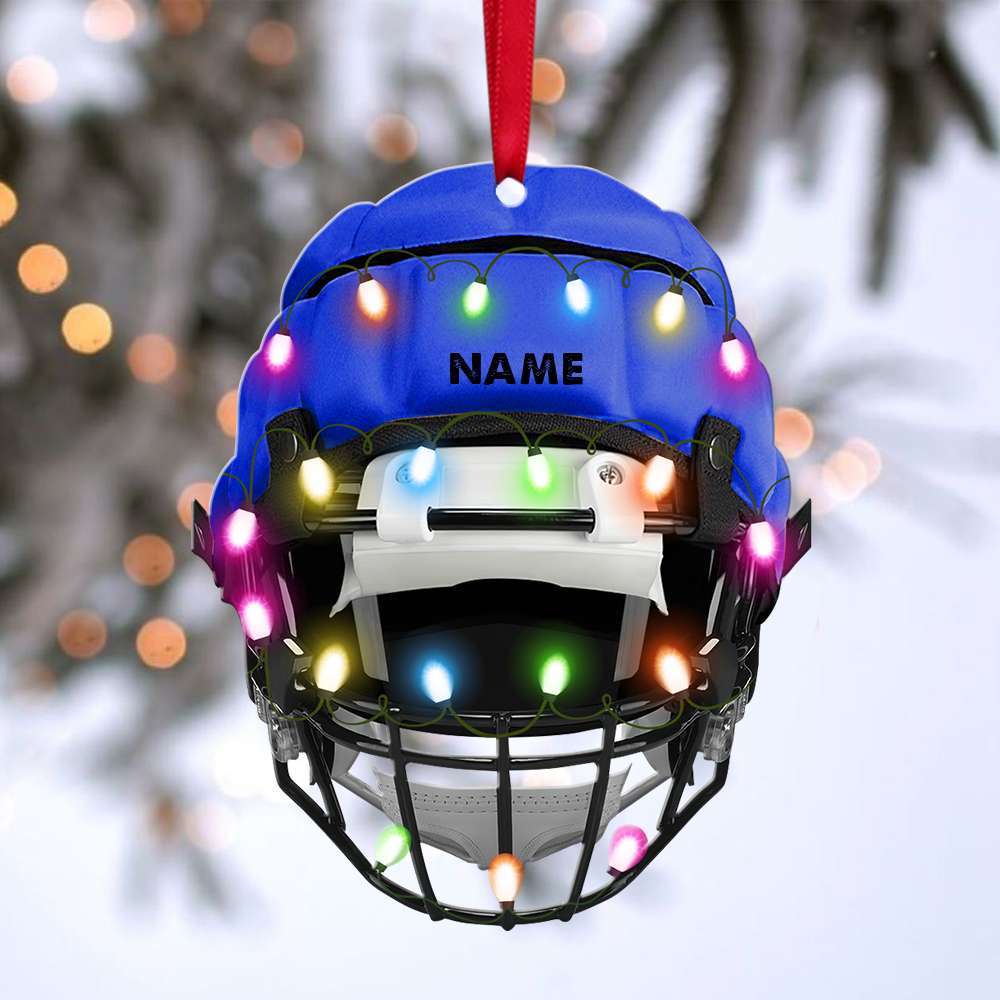 American Football Helmet - Personalized Christmas Ornament - Gift For American Football Lovers
