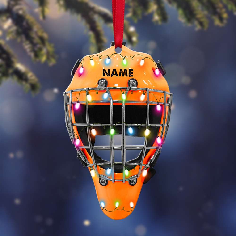 Hockey Helmet Ornament - Personalized Christmas Gifts For Hockey Lovers