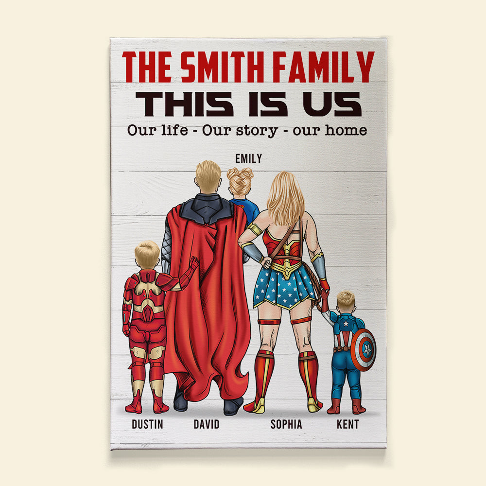 Family, This Is Us - Personalized Canvas Print For Families